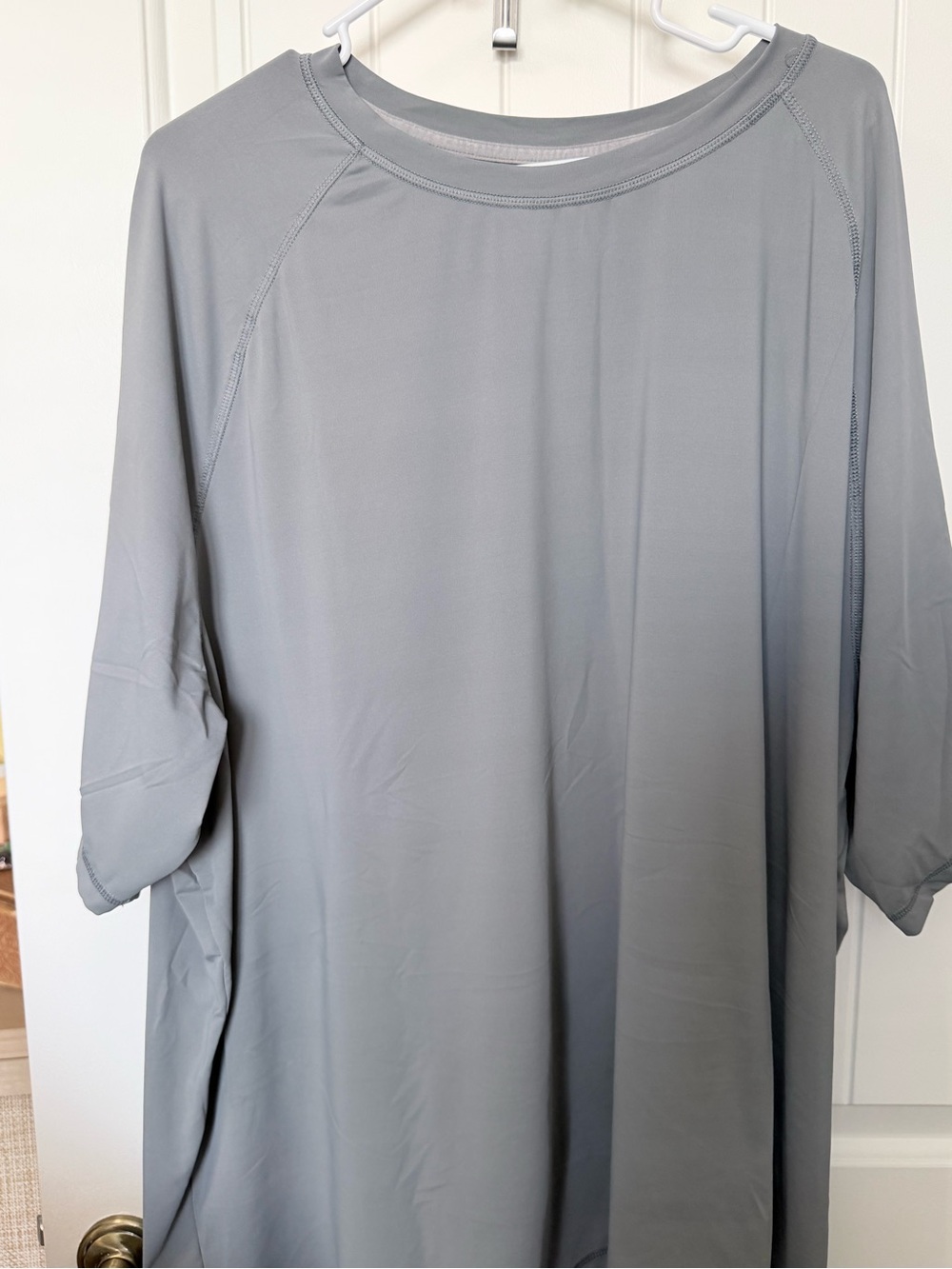 George Men’s Gray Short-Sleeve Swim Shirt Rash Guard UPF 3XL